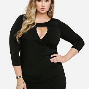 Torrid Faux Leather Trim Surplice Top